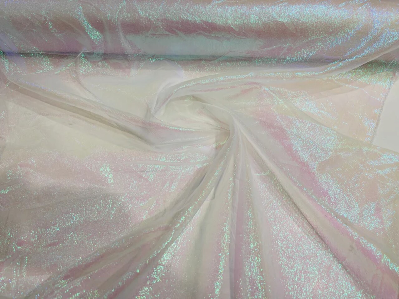 1 Yard Crush Iridescent Organza Fabric Lightweight Sheer Nylon Acrylic for Decor Costumes 44/45 Inch Width